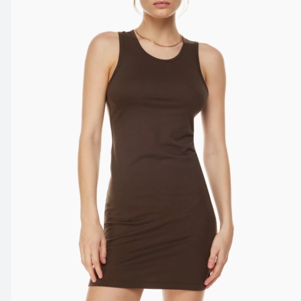 Aritzia Tna Juno Dress - Rich Mocha Brown - Size Xl
